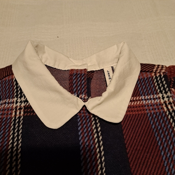 Janie and Jack girls size 2T plaid dress, has fabric defect on back, no hole - Picture 2 of 8